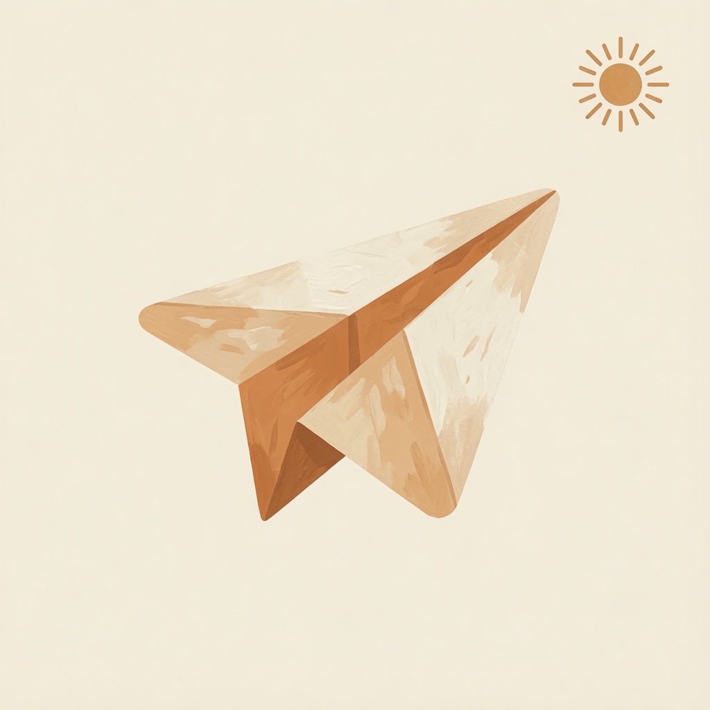 Illustration of publishing with a paper airplane